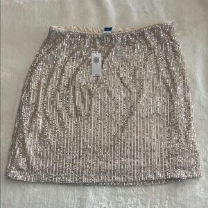 Women's Old Navy Silver Sequin Mini Skirt